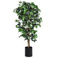 thumbnail image 1 of Gymax 6Ft Artificial Ficus Tree Fake Greenery Plant Home Office Decoration, 1 of 7