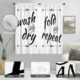 thumbnail image 2 of Laundry Room Curtains for Doorway Wash Dry Sign Theme Printed Girl White Black Word Fold Quotes 42" W x 63" L Window Curtain Set for Living Room Bedroom Bathroom Set of 2 Panels Drapes, 2 of 6