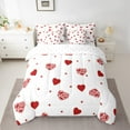 thumbnail image 2 of Feelyou Romantic Love Heart Bedding Comforter Set 7pcs, Red Cartoon Flower King Bedding Sets, Teens Kids Boys Girls Reversible Bed Sheets, Breathable Home Decor, 2 of 8