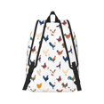 thumbnail image 2 of Honeii Various Rooster Print Canvas College Laptop Backpack, Durable Rucksack Travel Notebook Bag School Backpack Book Bag for Men Women-Small, 2 of 7