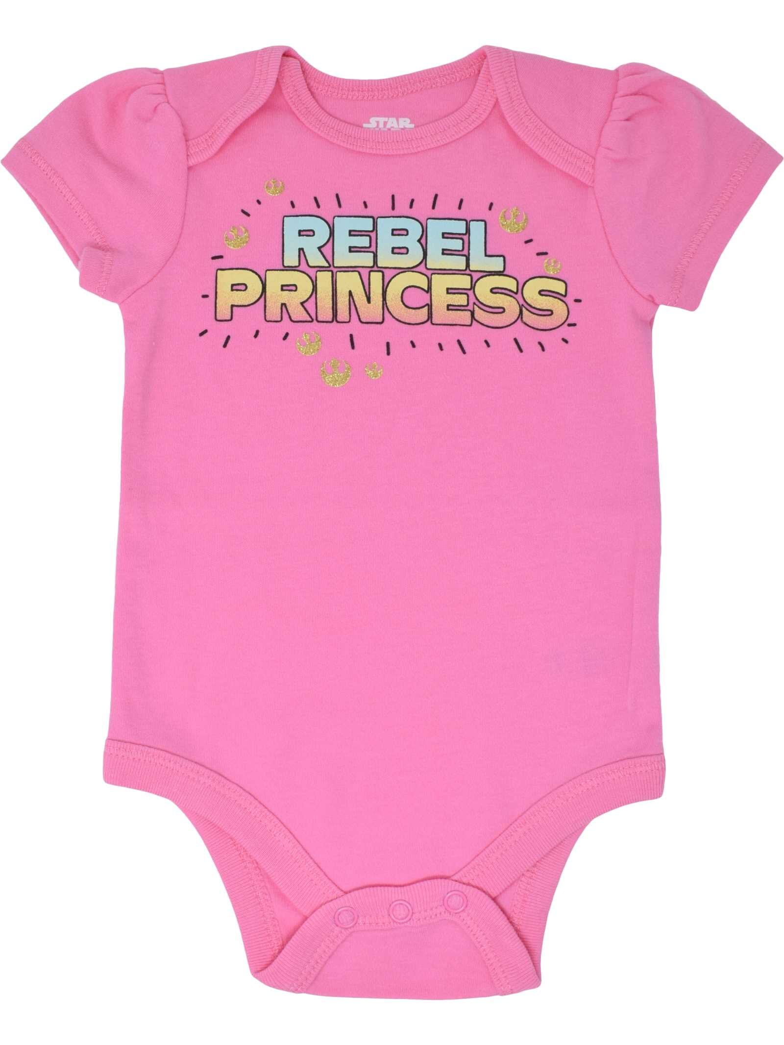 Star Wars R2-D2 Chewbacca Princess Leia Newborn Baby Girls 5 Pack Bodysuits Newborn to Infant