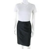 Pre-owned|Escada Womens Black Silk Polka Dot Knee Lenght Pencil Skirt Size 44