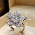 thumbnail image 2 of K-KED 925 Silver Filled Ring Fashion Delicate Jewelry Cubic Zircon Women Wedding Ring Size 6-10-6-Silver, 2 of 9