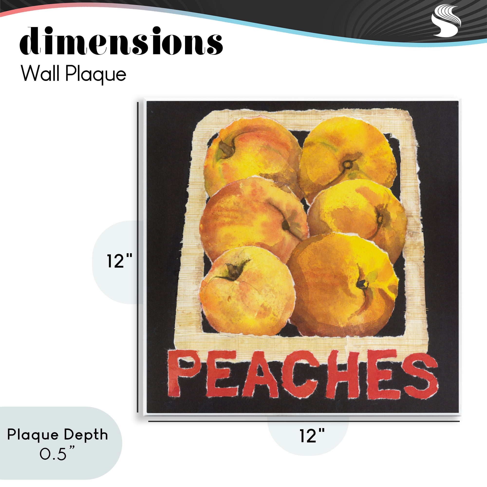 Stupell Industries Collaged Garden Peaches Wall Plaque Art, design by Nancy Overton