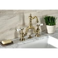 thumbnail image 2 of Kingston Brass KS7973BPL Bel-Air Bridge Bathroom Faucet with Matching Pop-up Drain, Antique Brass, 2 of 7