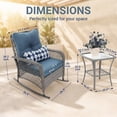 thumbnail image 6 of Techmilly 3-Piece Outdoor Rocking Chairs, Wicker Patio Furniture with Thickened Cushions and Table for Porch (Blue), 6 of 12