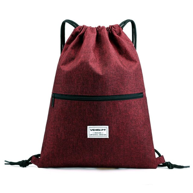 Fashion Unisex Waterproof Zipper Bundle Rope Travel Sport Backpack School Bags