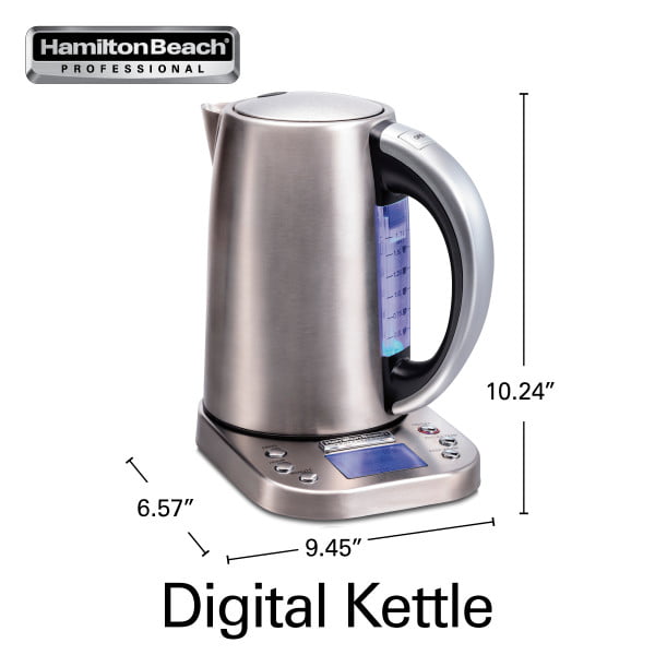 Hamilton Beach Electric Tea Kettle, Water Boiler & Heater, 1.7 L, Stainless  Steel (40880) & Fresh Grind Electric Coffee Grinder for Beans, Spices and