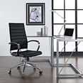 thumbnail image 2 of Scranton & Co Modern Vinyl/Aluminum High Back Office Chair in Black, 2 of 5