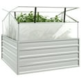 thumbnail image 3 of vidaXL Garden Raised Bed with Greenhouse 39.4"x39.4"x33.5" Silver, 3 of 8