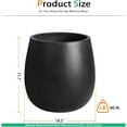 thumbnail image 2 of Oval Concrete Planter Outdoor, Large Cement Plant Pots Indoor for Trees Flowers (Black, 18.5 inch), 2 of 12