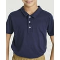 thumbnail image 5 of Real Essentials 3 Pack: Boys' Short Sleeve Jersey Cotton Polo Shirt - Uniform Performance (Ages 4-18), 5 of 6