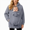 thumbnail image 6 of CAUYDY Womens Baby Pouch Hoodies with Pockets Oversized Hoodies Lightweight Baby Pouch Hooded Sweatshirt, 6 of 7
