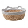 thumbnail image 2 of Hand Woven Cat Bed Basket Cat Scratch Mat Kitten Basket Washable Durable Lounge Bed Cat Sleeping Bed Cat Scratching Baskets for Indoor Cats gray S, 2 of 9