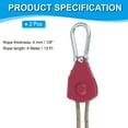 thumbnail image 2 of Uxcell Adjustable Rope Hanger, Ratchet Grow Light Hangers Reflective Reinforced Internal Gear Ratchet Red 1/8" x 13, 2 of 6