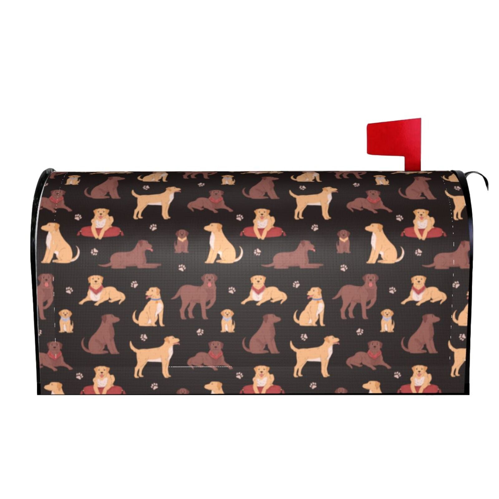 Xecao Labrador Retriever Dog for Mailbox Cover with Magnetic Strips, Waterproof and Sunscreen, Adds a Decorative Touch to Your Garden Yard.