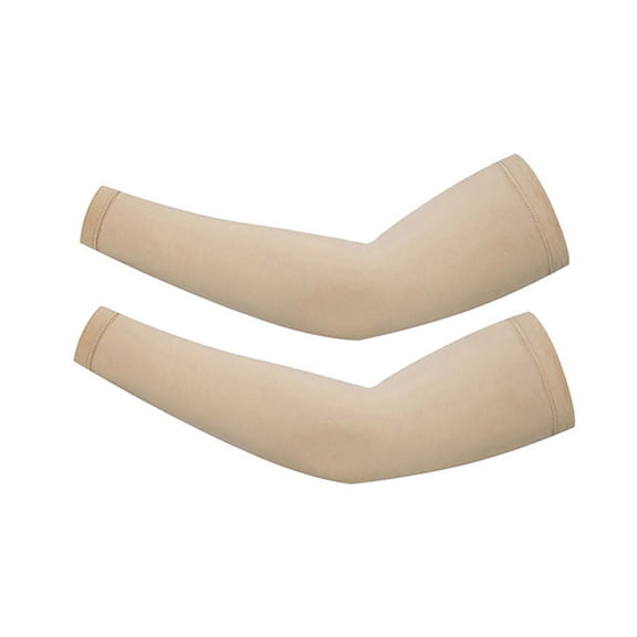 2 Pack UPF 50 UV Protection Arm Sleeves for Men Women, Cooling Sun Sleeves for Arms, Breathable Compression Sleeves for Cycling Running Golf Fishing, Beige
