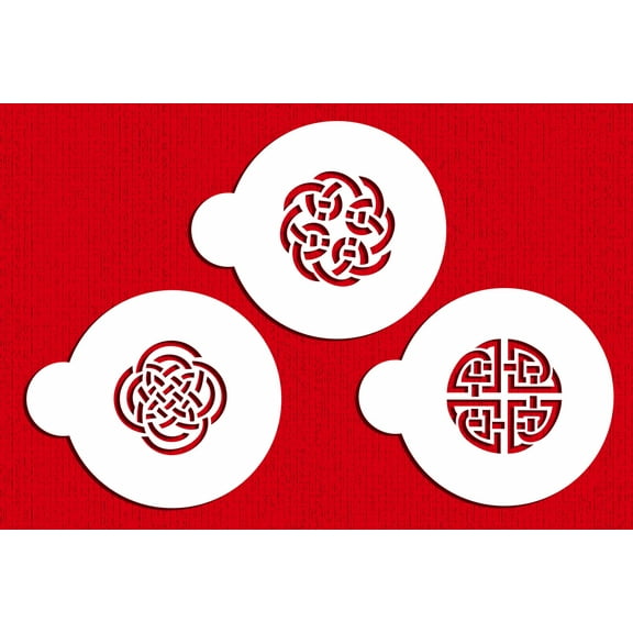 Designer Stencils C317 Celtic Knots Cookie Stencils, Beige/semi-transparent