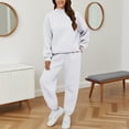 thumbnail image 2 of felwors Two Piece Sets for Women Neck Matching Sets Loungewear Fall Clothes Travel Outfits Fashion 2025 S-3XL White, L, 2 of 7