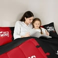 thumbnail image 5 of jejeloiu Love Couple Bedding Comforter Set,Happy Valentines Day Twin Comforter Sets,Red Black Bedding Set For Girls Boys,Microfiber Bedroom Decor Reversible,2-Piece, 5 of 8