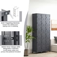 thumbnail image 5 of Spaco Metal Storage Locker with 3 Lockable Doors and Adjustable Feet, Cabinet to Storage Book, Shoes and Clothes, 5 of 8