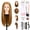 Gold B, variant on LAJOLLIA Mannequin Head with 90% Human Hair, 24" Hair Doll Head for Cosmetology & Hairdresser, Real Hair Manikin Doll Styling Head, Hairdressing Training Braiding Head with Table Clamp (off-White C)
