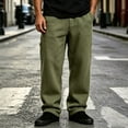 thumbnail image 5 of Men's Stylish Athletic Pants Casual Loose Fit Joggers with Pockets Solid Color Drawstring Waist Lounge Sweatpants Street Running Outdoor Outfits, 5 of 7