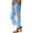 Light Blue #723, variant on Linen Pants Women Linen Cropped Pants For Seniors Clothing Summer Fashion 2025 High Waisted Straight Leg Trouses Crop Hiking Pants