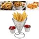 thumbnail image 4 of 1 estante de exhibición de bocadillos en forma de cono de buffet, canasta de papas fritas, estante para alimentos de papas fritas en forma de cono, canasta de alambre para papas fritas (taza doble) Sincero Electrónica, 4 of 5