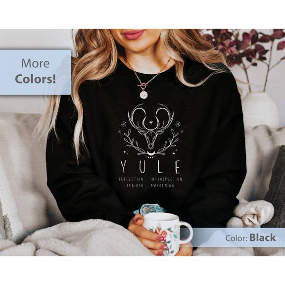 Yule Sweatshirt, Wheel of the Year, Pagan Holiday, Wiccan Sweater, Gift for Witches, Winter Solstice, Winter Festival Sweater, Yuletide