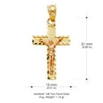 thumbnail image 3 of Ioka-14K Two Tone Solid Gold Jesus Crucifix Cross Religious Charm Pendant with 1mm Box Chain Necklace - 24", 3 of 4