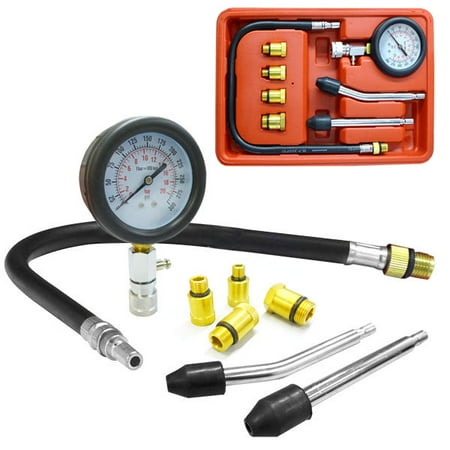 Hiltex Engine Cylinder Compression Test Kit | 8pc Professional Gas Spark Plug Tester