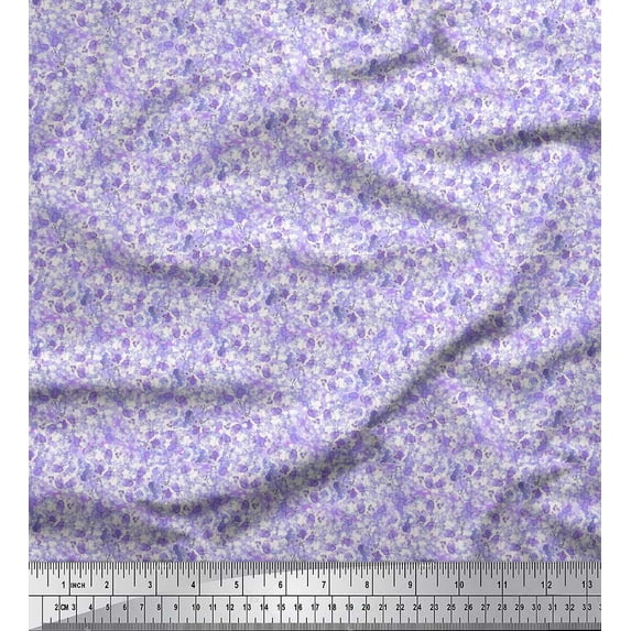 Soimoi Cotton Poplin Fabric Flower Watercolor Printed Craft Fabric by The Yard 42 Inch Wide