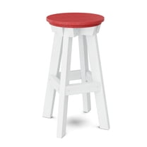 Wildridge Heritage Barstool, Cardinal Red and White - Outdoor Weather Resistant Recycled Plastic Furniture for Patio