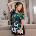 thumbnail image 3 of Logiee Hungry Tyrannosaurus Print Nightgowns for Women,Soft Short-Sleeved Lightweight Sleepwear, Loose Sleepshirts, 3 of 6