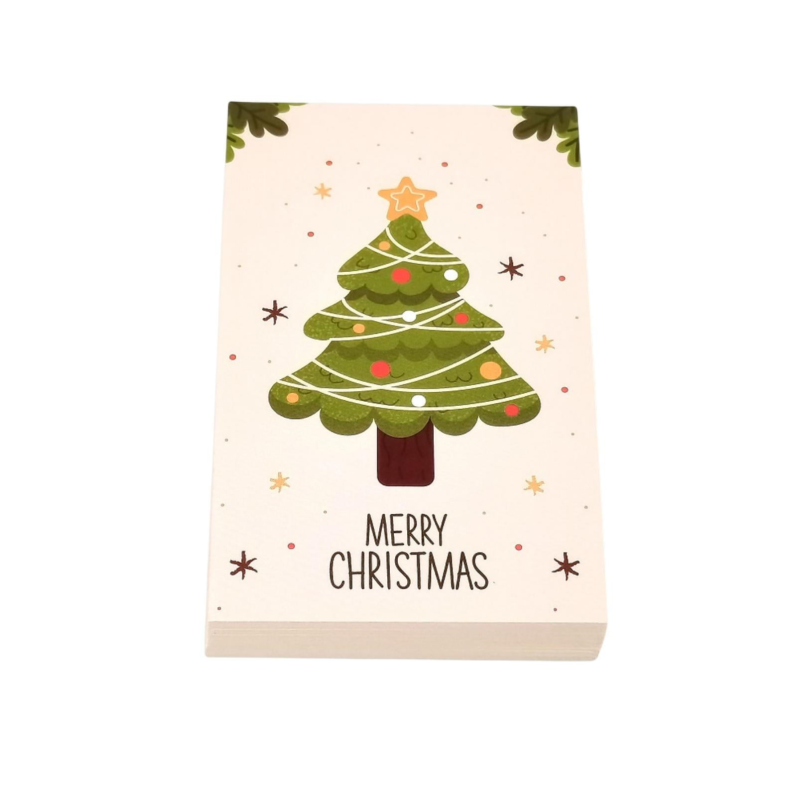 50Pcs/Set Gift Card Christmas Elements Fine Workmanship Cute Cartoon  Writable Delicate Patterns Decoration Minimalist Me