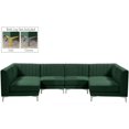 thumbnail image 2 of Meridian Furniture Alina Green Velvet Modular Sectional, 2 of 15