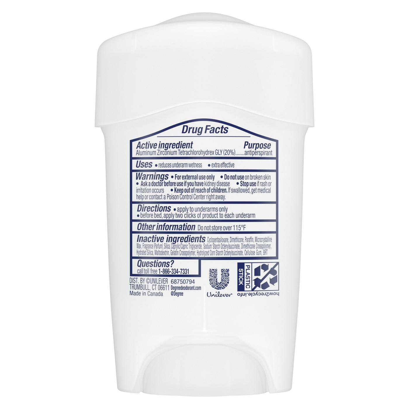 2X - Degree 72 Hr Clinical Protection Antiperspirant Deodorant - Shower Clean - 1.7 oz