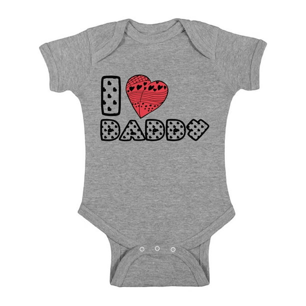 Awkward Styles I Love Daddy Bodysuit Red Heart One Piece Best Dad Ever Newborn Babies Clothes