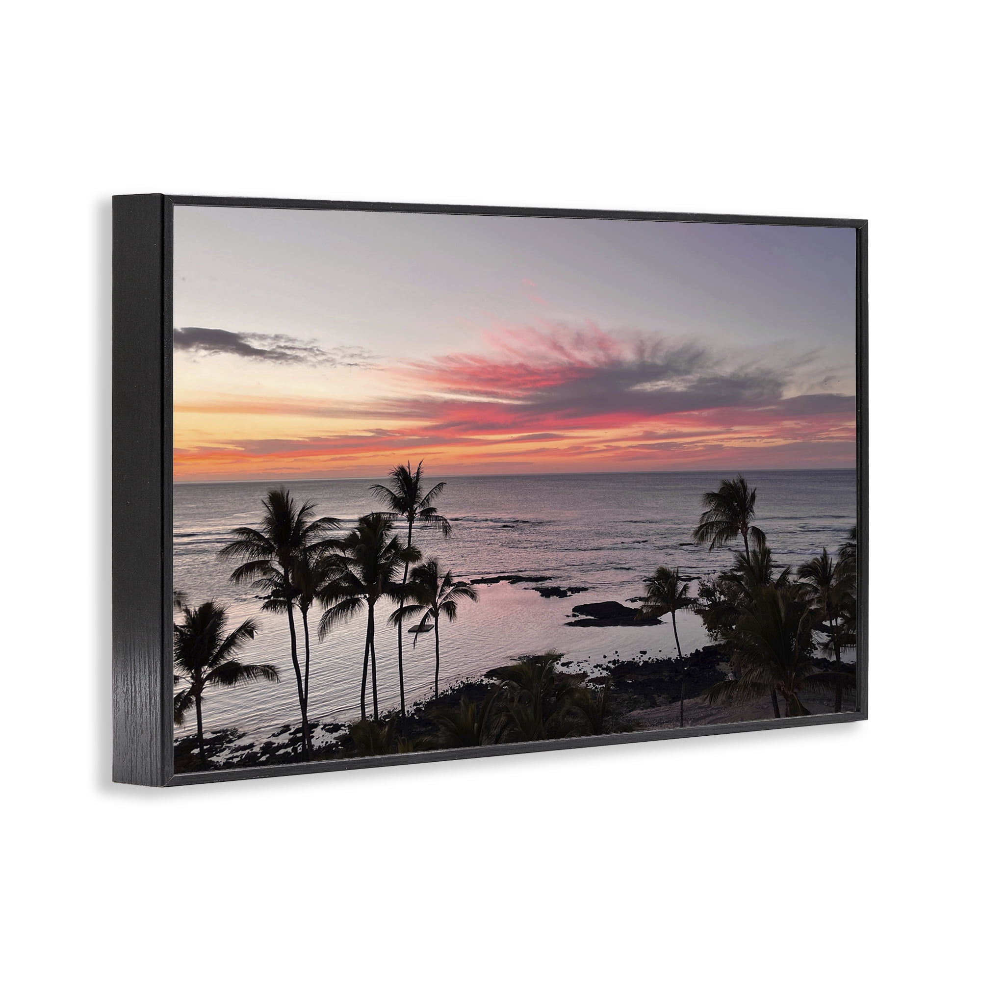 Stupell Industries Fierce Sunset View Landscape Photography Black Framed Art Print Wall Art, 30 x 20