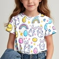 thumbnail image 2 of YABCSAZ Toddler Boy Girl Easter Shirt Summer Casual Loose T Shirts Crewneck Short Sleeve Bunny Outfits Kids Digger Eggs Hunt Tops Cotton Tee Top Blouses Size 11 T, 2 of 7