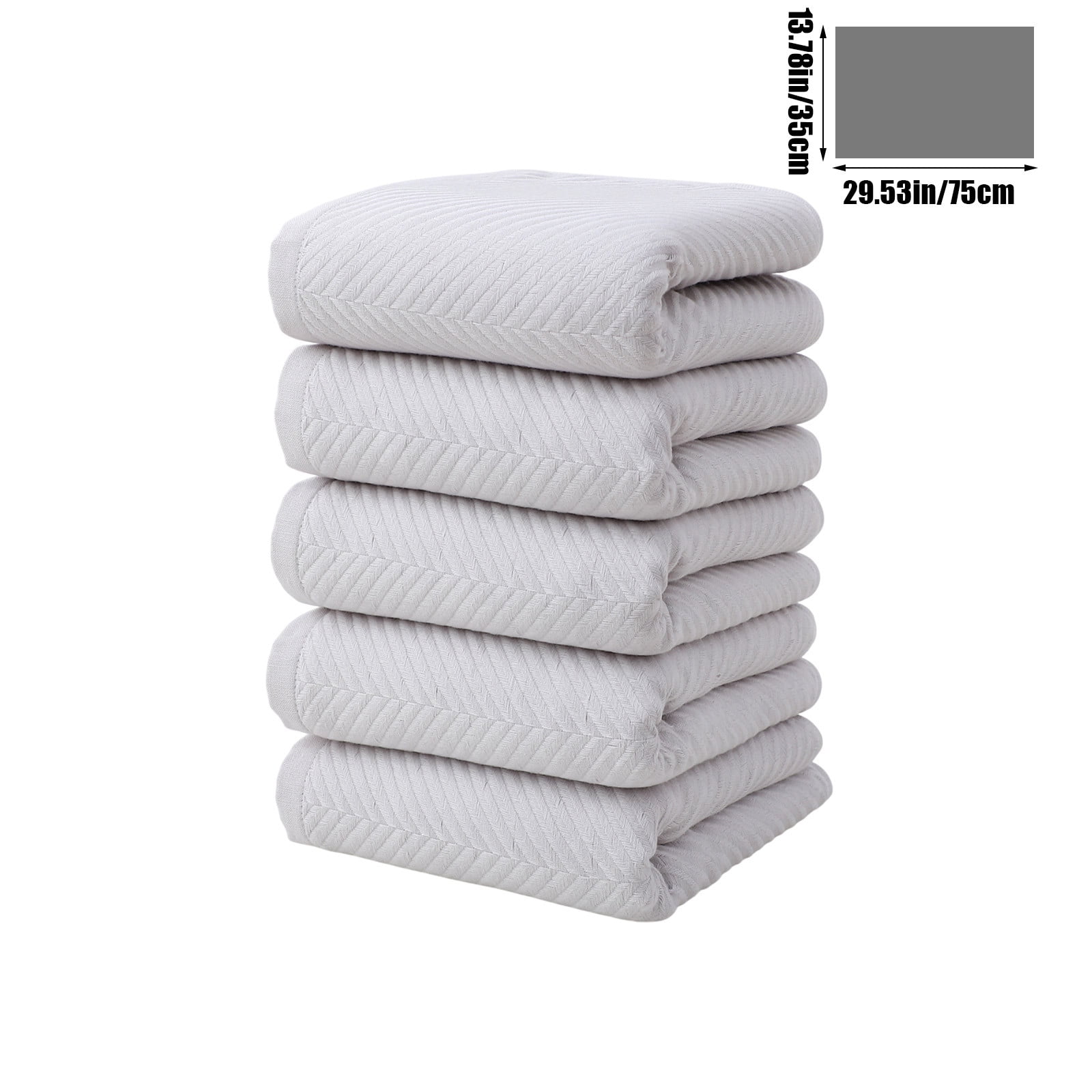 AUHomi 5PCS Microfiber Hand Towels, Pure Cotton Solid Color Bathroom Towel, Highly Absorbent and Soft Washcloths for Bathroom, Gym, Wedding Gift for Couple(29 x 13 in,Gray)