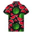 thumbnail image 2 of Camisa hawaiana con estampado de sandía tropical para hombre, camisas hawaianas con estampado de frutas en 3D, blusas de verano con botones y solapa de manga corta, 2 of 4