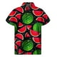 thumbnail image 2 of Camisa hawaiana con estampado de sandía tropical para hombre, camisas hawaianas con estampado de frutas en 3D, blusas de verano con botones y solapa de manga corta, 2 of 5