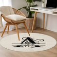 thumbnail image 4 of Round Rugs 3Ft, Letter A Round Area Rug Washable Indoor Throw Carpet, Monogram Words Small Non Slip Circle Rug for Bedroom Living Room Home Decor Aesthetic, 4 of 8