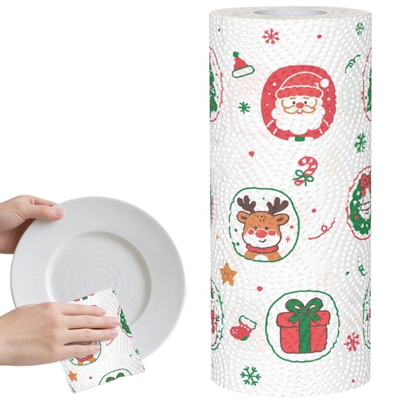 Clearance Under $2.29 Christmas Kitchen Paper Towel, Absorbent Disposable Hand Towel for Holiday Kitchen Decor and Cleaning