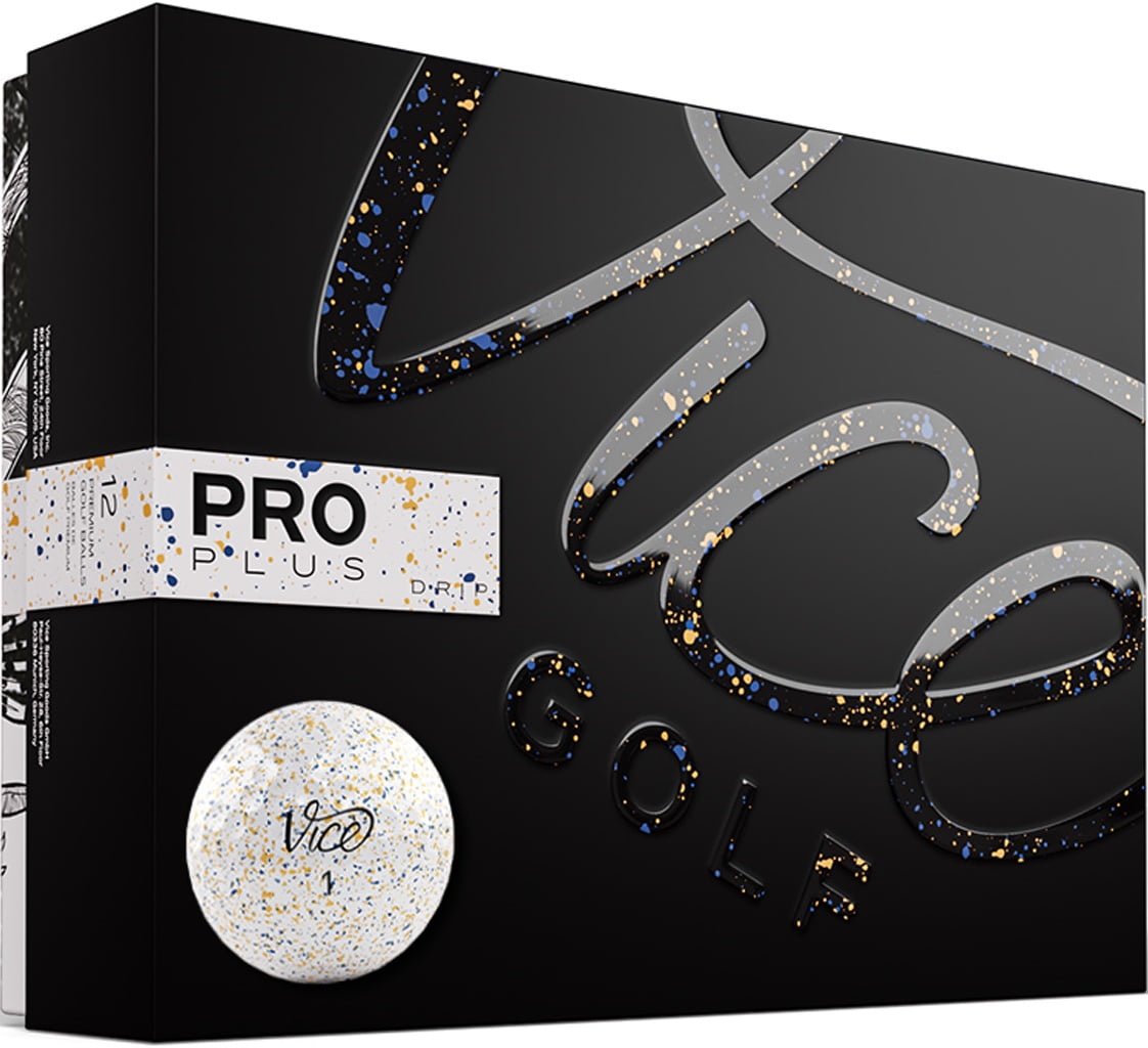 (2 pack) Vice Golf Limited Edition Pro Plus Golf Balls, Navy/Orange, 12pk