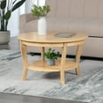 thumbnail image 4 of American Heritage Round Coffee Table with Shelf in Beige Wood Finish, 4 of 6