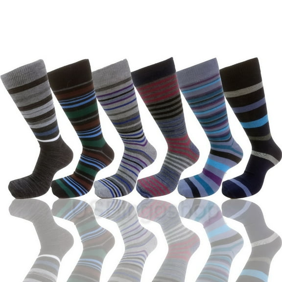 USBingoshop 6 Pairs Men's Argyle Fashion Cotton Casual Dress Socks Soft Crew Socks
