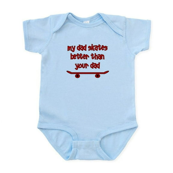 CafePress - My Dad Skates Better Than Yo Infant Bodysuit - Baby Light Bodysuit, Size Newborn - 24 Months
